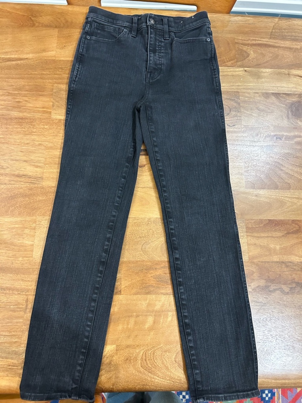 Madewell Womens ‘Stovepipe’ Straight Black Wash Jeans Size 27